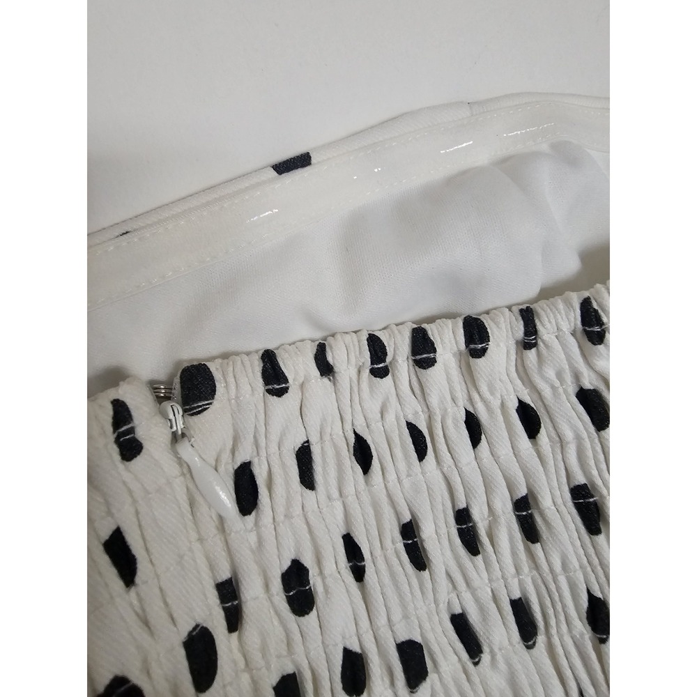 Lulus Mini Polkadot Dress Size Medium‎ Rockabilly Wht Blk Sweetheart Neckline - Picture 4 of 12